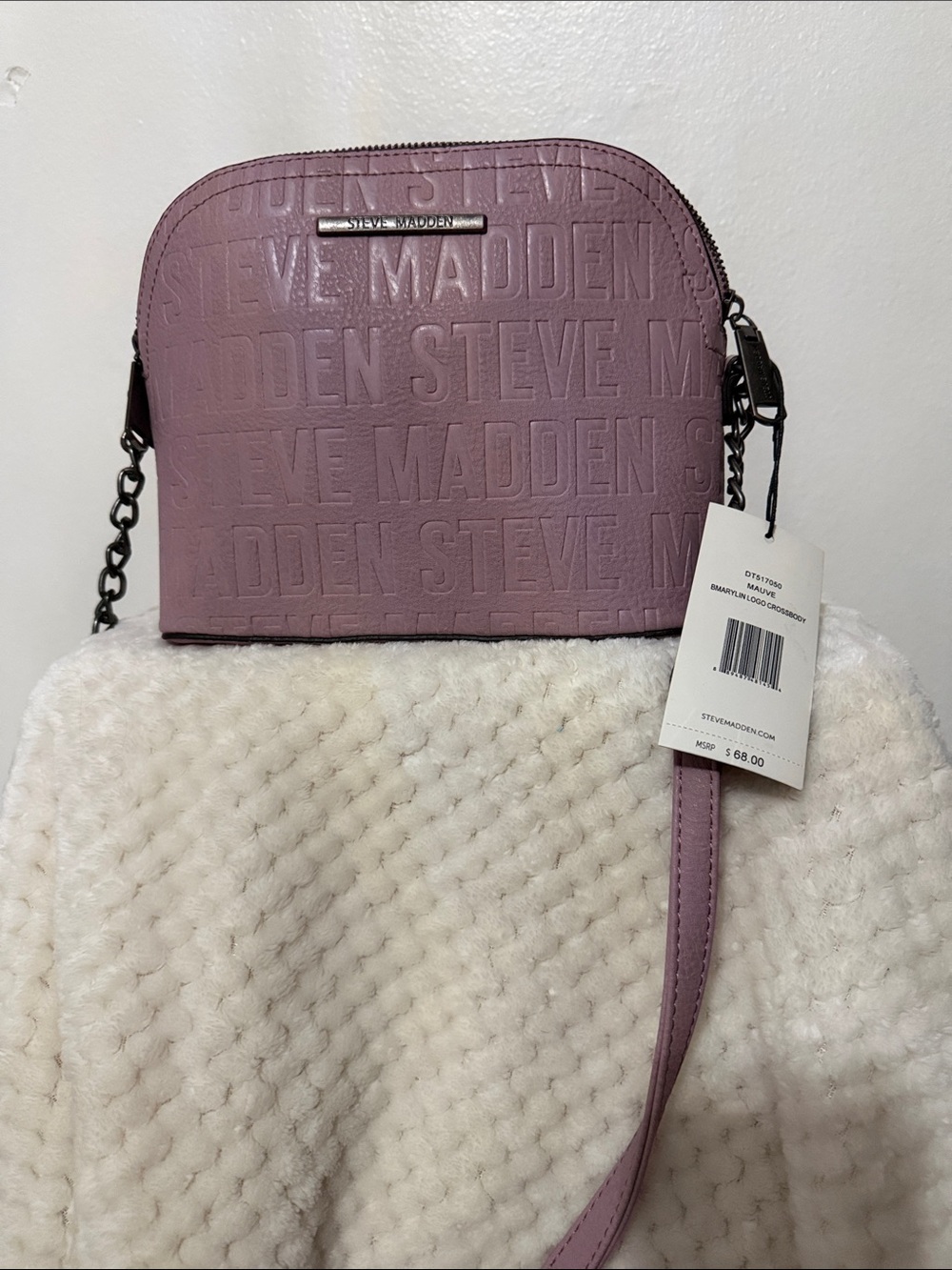 Steve Madden Dusty Mauve Embossed Crossbody Bag